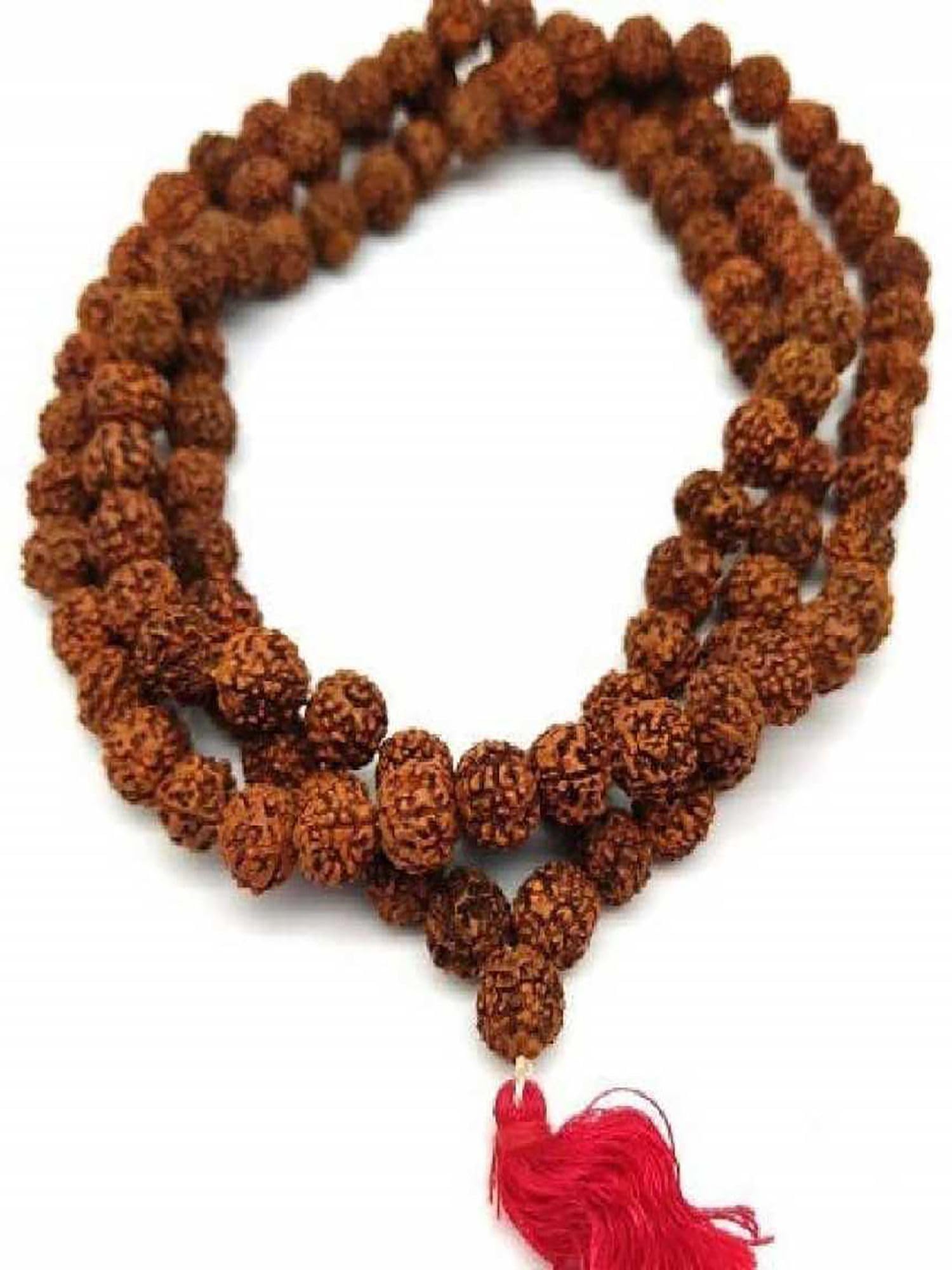 Original Rudraksha Mala 108 Beads | 100% Natural Unpolished Rudraksha Necklace | Japa Mala for Mantra Chanting & Meditation-image-42