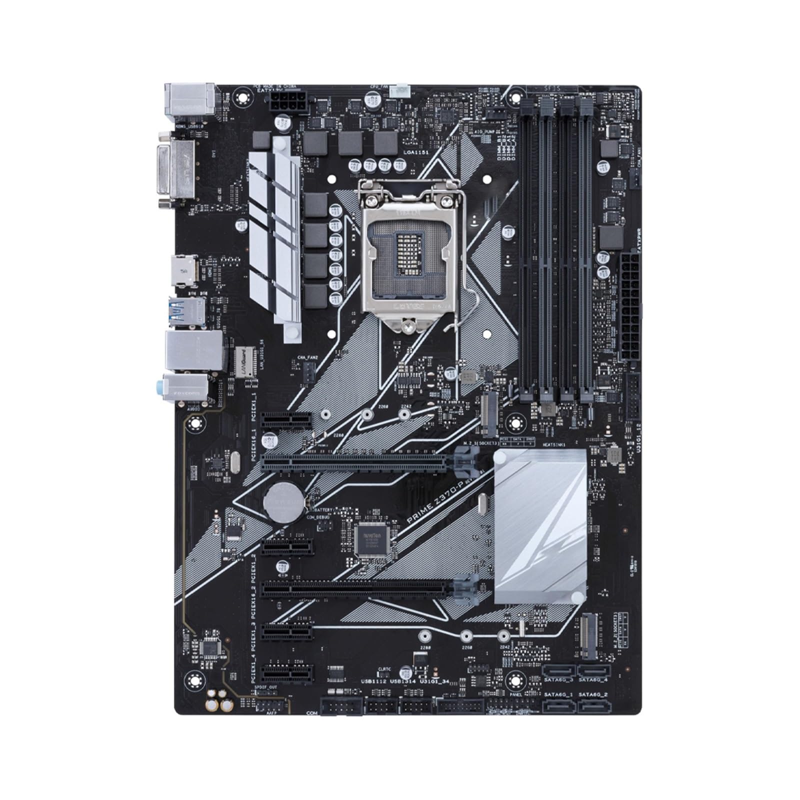 Placa Madre Placa Base Fit For ASUS Prime Z370-P Compatible con procesadores i9-9900KF, i7-9700K, i5-9600, LGA1151, 4 DIMM DDR4 de 64 GB, 4 M.2 NVME, Intel Z370