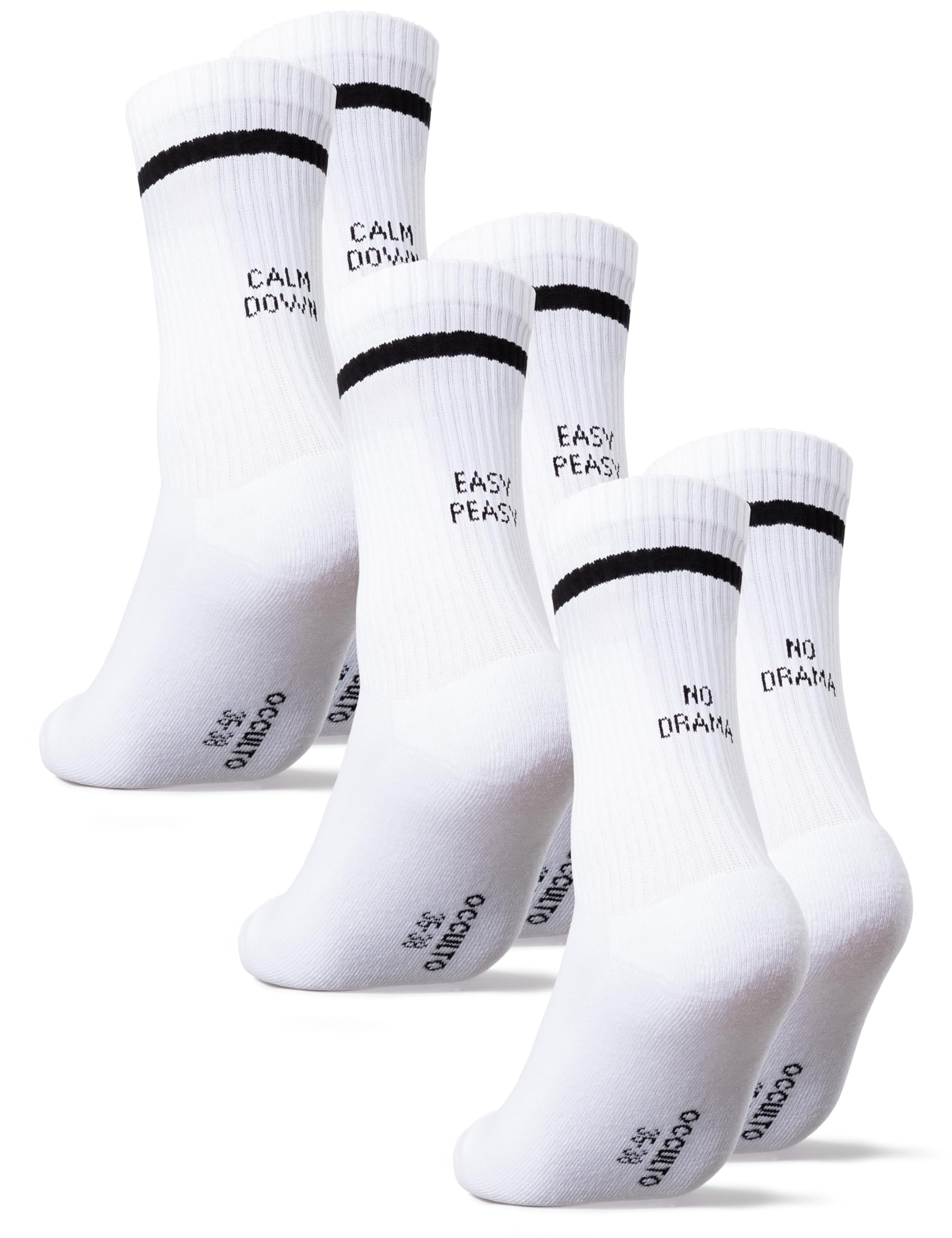 Occulto Damen & Herren Statement Tennis Socken 3er Pack (Modell: Leo)