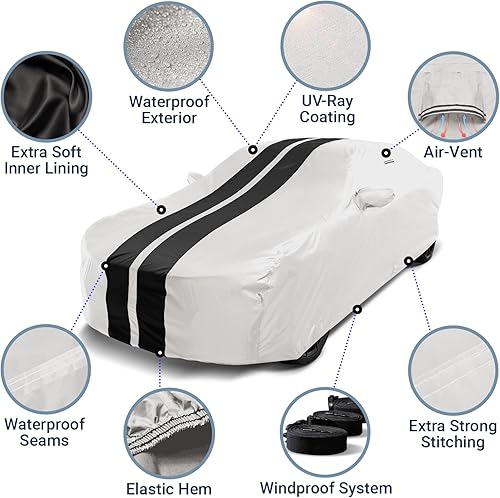 Miniatura 85 de iCarCover Funda de coche prémium para Cadillac Fleetwood 1954-1988, resistente, impermeable, para todo tipo de clima, ajuste personalizado