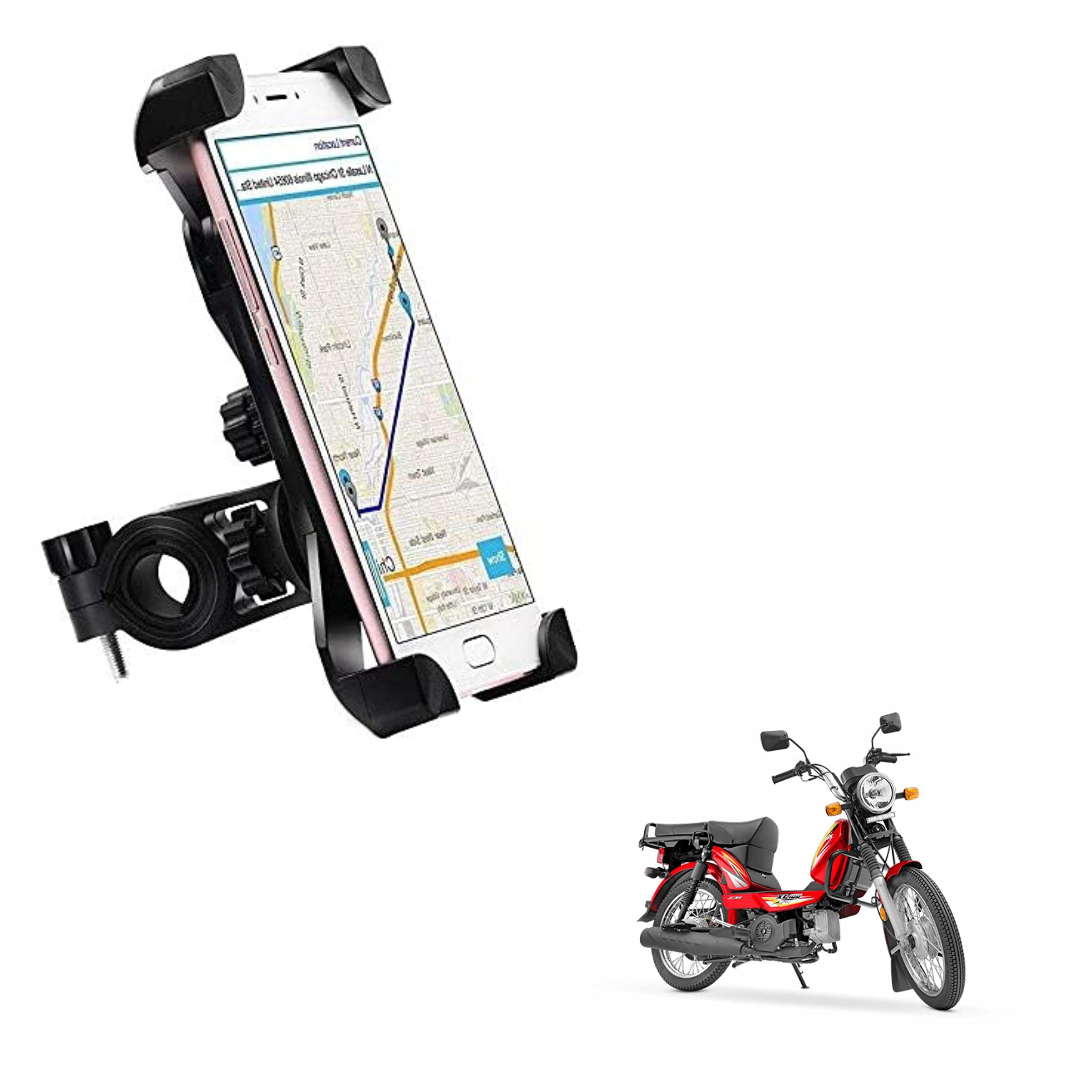 Bike Phone Mount Anti Shake and Stable Cradle Clamp with 360° Rotation Bike Phone Holder for TVS XL100 Heavy Duty (1 PCs, Black)-image-39