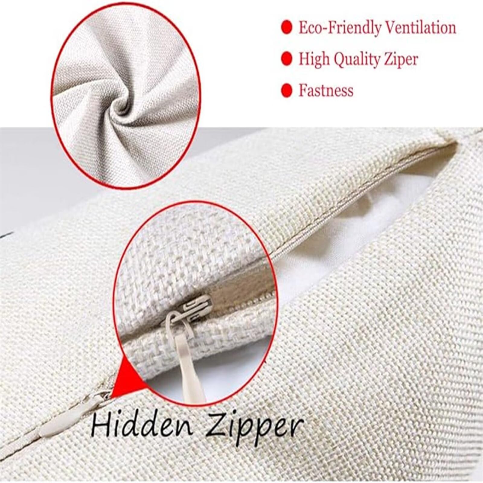 Kissenbezüge 4er Set 50x50cm Dekorative Kissenhülle, Leinen Zierkissenbezüge mit unsichtbarem Reißverschluss, Weich Kissen Bezug Zierkissen für Sofa Wohnzimmer Zuhause Dekor, Text Schwarz SD7366
