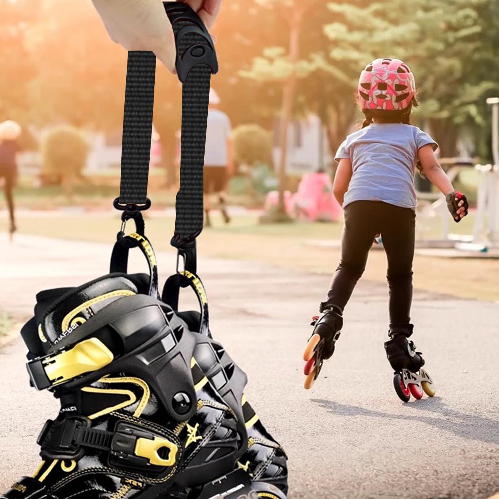 3 Stück Skates Carry Leash Ski Straps und Pole Carrier Ski-Tragegurt Rollerskates Tragbarer Tragegriff Rollschuh Trageband Skischuhe Trageband Einkaufen Gurtband Handle