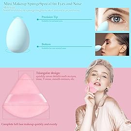 14 Pcs Makeup Sponge Set,Beauty Sponges Blender with 4 Pcs Powder Puff and 4 Pcs Mini Make up Sponges Birthday Gift,Mother\'s Day Gift for Women Liquid,Foundation,Powder,Concealer,Cream(Colorful)