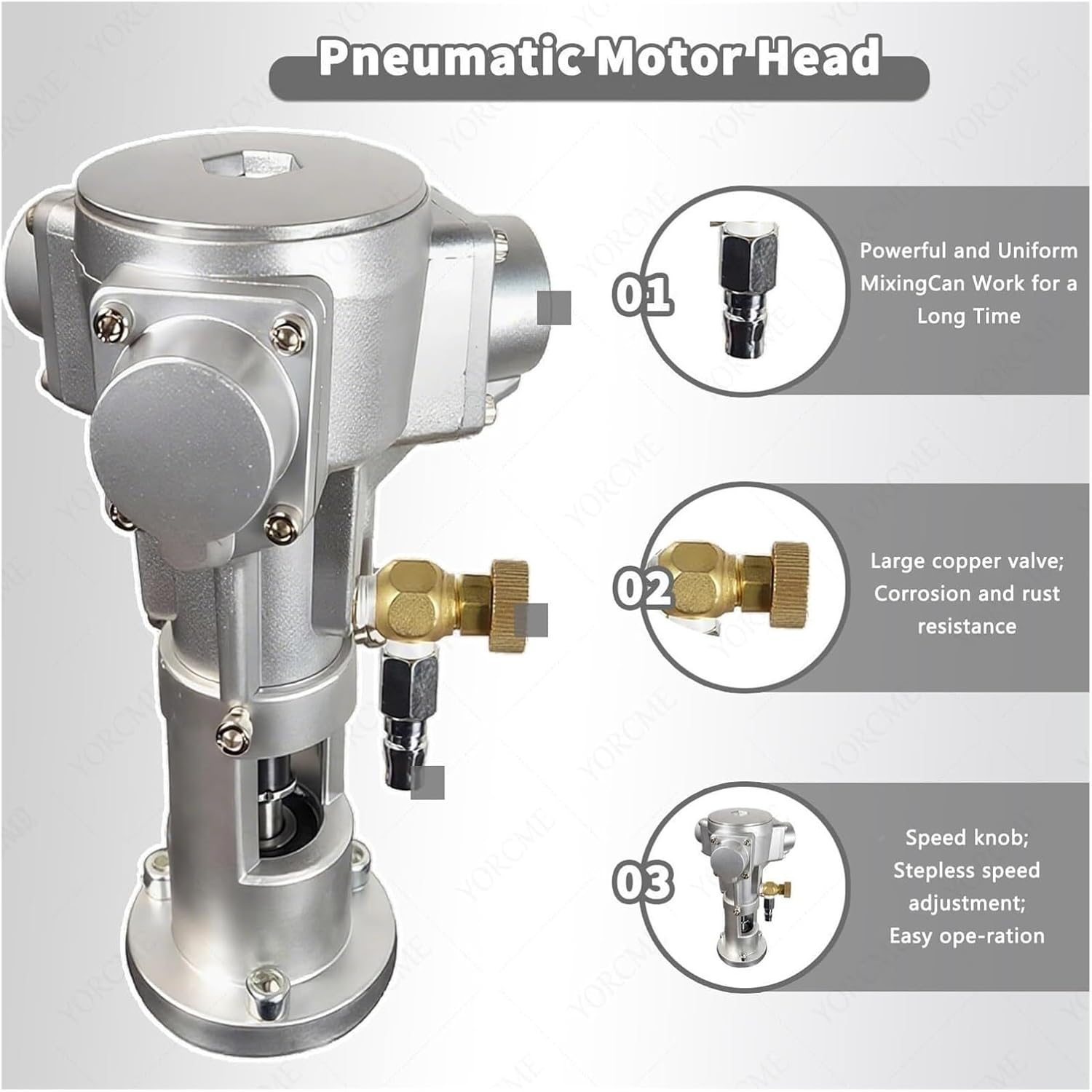 IBC Air Agitator Pneumatic Paint Mixer Machine Stirring Capacity 1000 L/264 Gallon 1/2HP 3/4HP 1HP for Coatings, Inks, Paints, and Chemical Liquids(Large5cylinder(1PH))