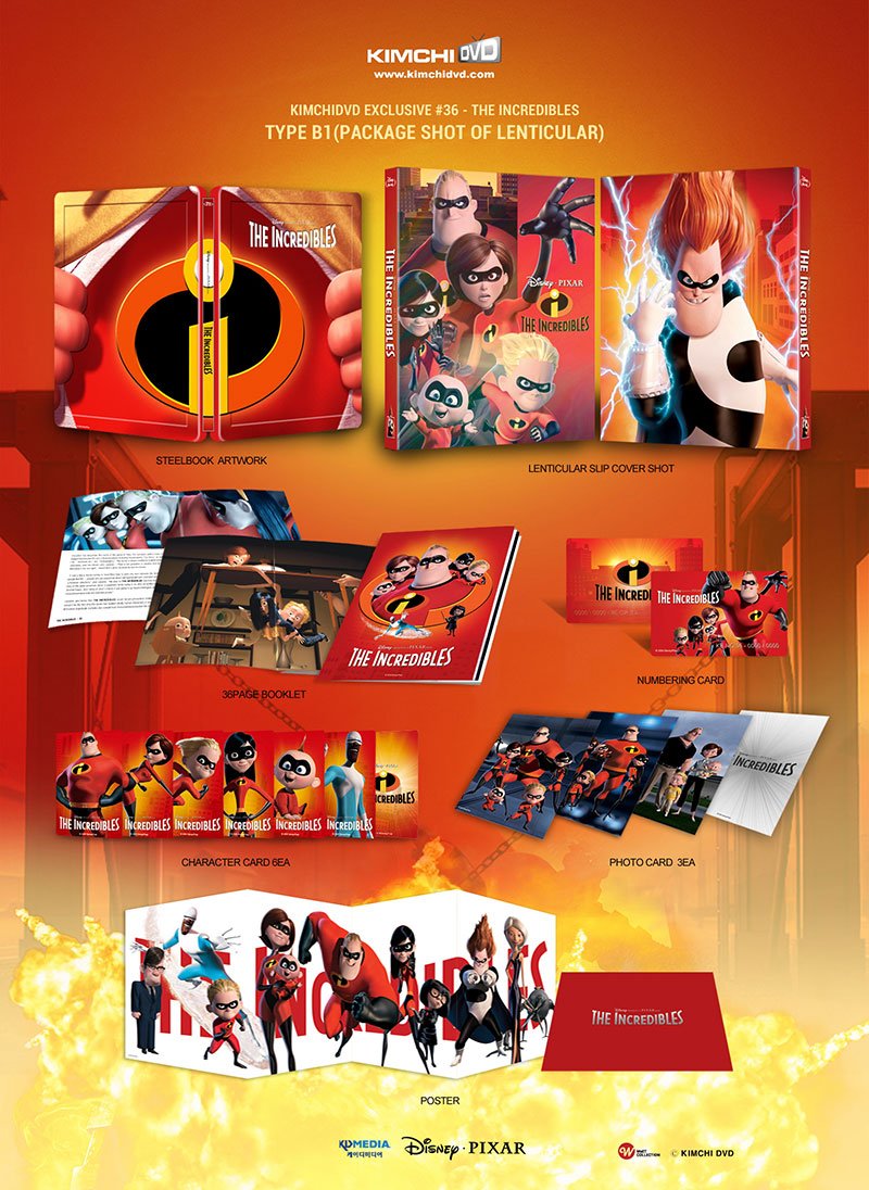 THE INCREDIBLES (Blu-ray Steelbook) [KimchiDVD Exclusive LENTICULAR B1 SLIP BOX Region-Free; Kimchi]