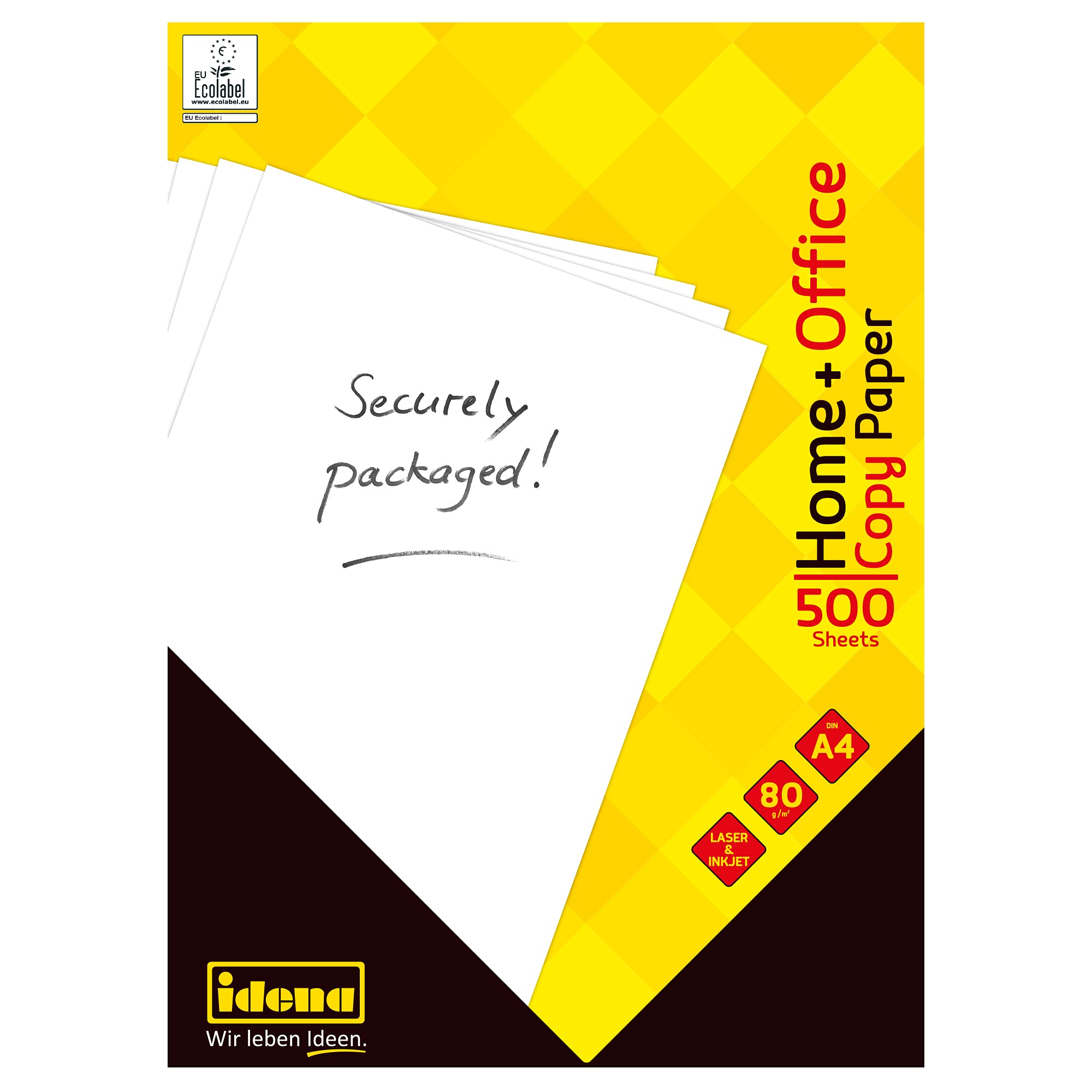 Idena Idena 10548 Copier Paper DIN A4 500 Sheets White 80 g/m² EU Ecolabel Suitable for Laser and Inkjet with Tear-Resistant Film Protective Packaging - Image 3
