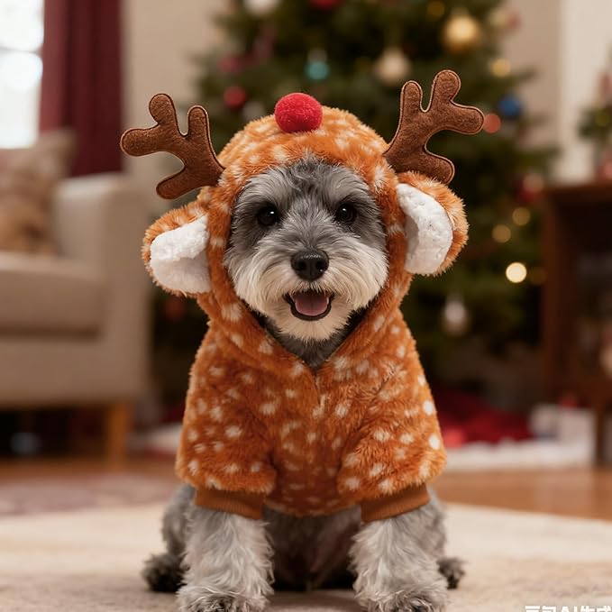 Suéter Navideño para Perro con Capucha de Reno EXPAWLORER miniatura 7