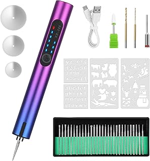 Engraving Pen, Upgrade Cordless Rechargeable Electric Corded Micro Engraver Etching Pen with 36 Bits, Multi-Functional Rotary DIY Engraving Tool Kit for Carving Glass Metal Jewelry Wood Ceramic