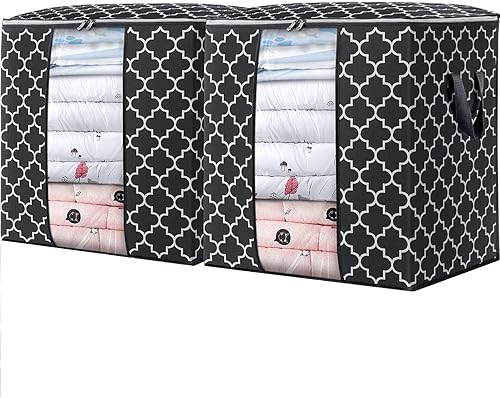 Miniatura 7 de WISELIFE Bolsas de almacenamiento 4 unidades100L contenedores grandes para organización de ropa y almacenamiento para edredones, ropa de cama,