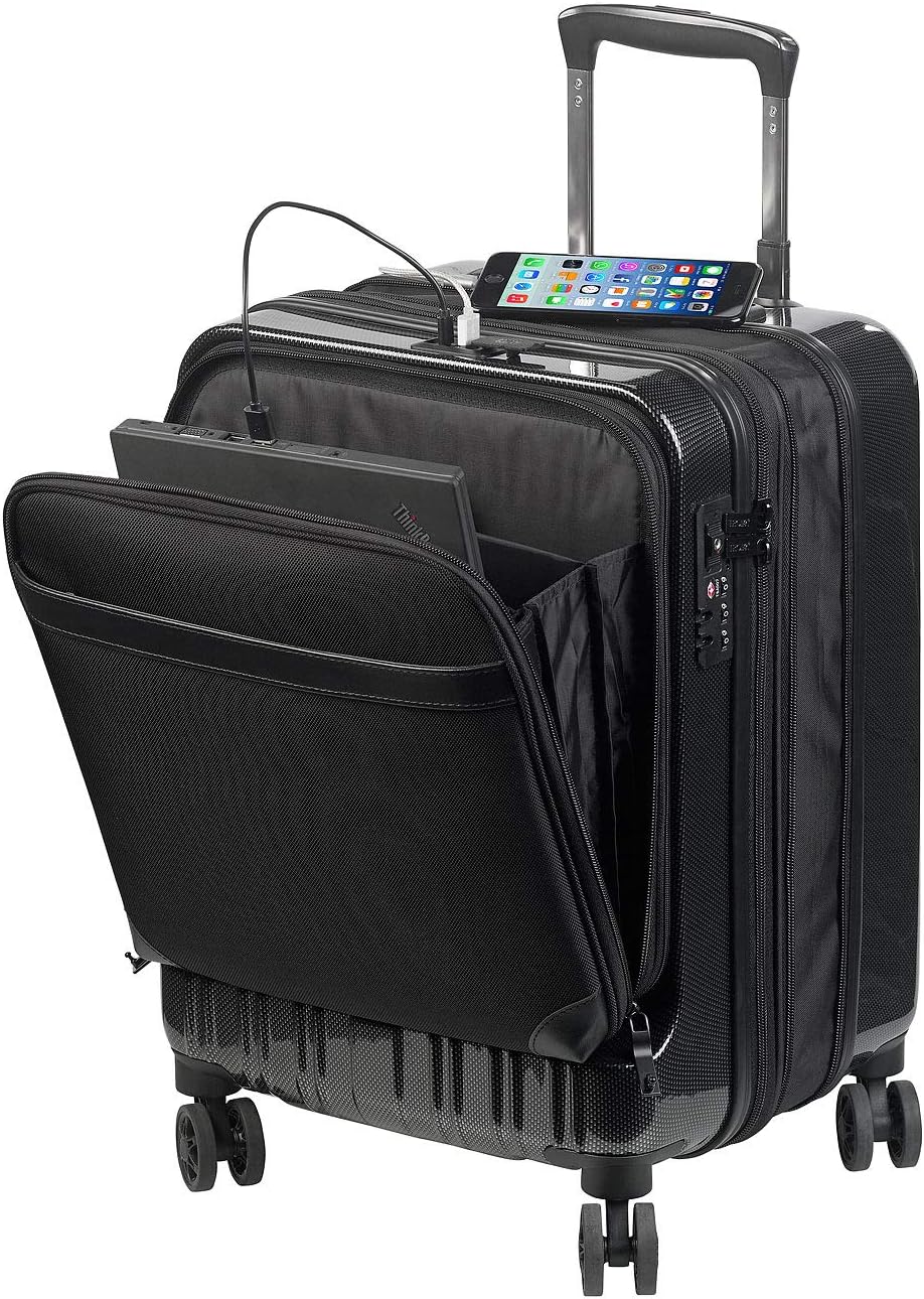 Xcase Reisekoffer HandgepäckTrolley mit Dehnfalte, PowerbankAnschluss, TSA, 34/39 l