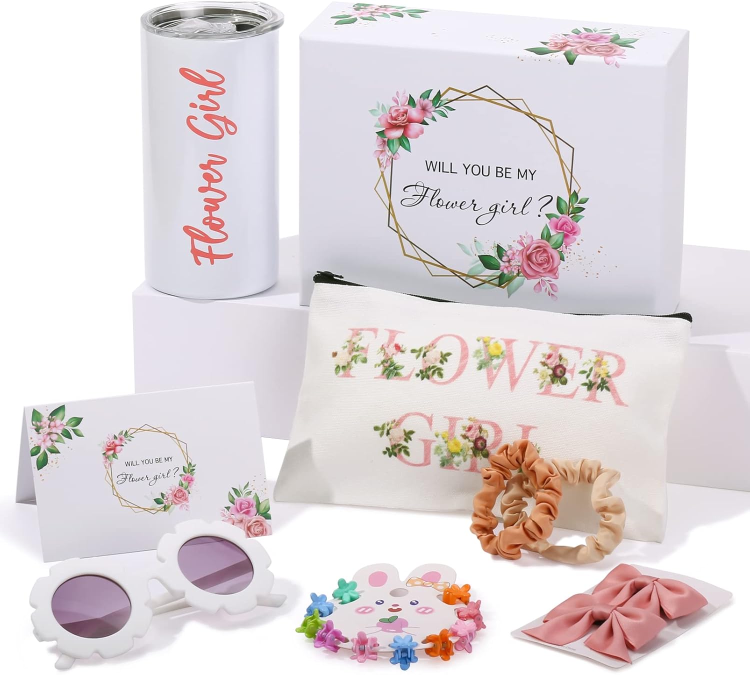 fcaylo 19 Pcs Flower Girl Gift Set Flower Girl Proposal Gifts Box Will You Be My