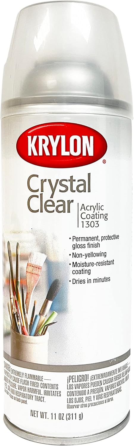 Krylon® Crystal Clear 11oz. Aerosol Spray - Permanent Gloss Surface Protection (Pkg/4)