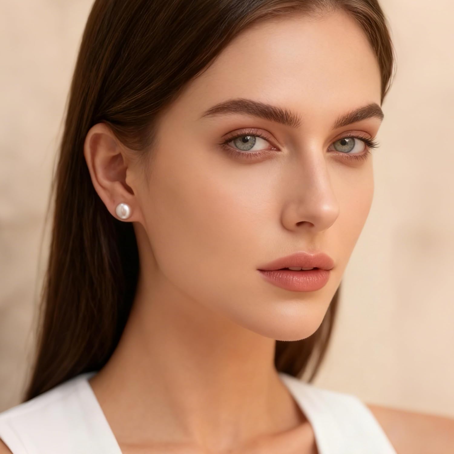 Pearl Stud Earrings for Women, S925 Sterling Silver Hypoallergenic Earrings, Freshwater Cultured Pearls