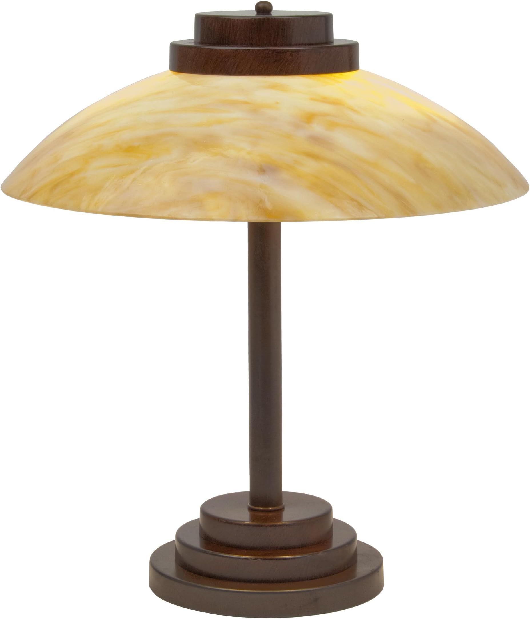 Kansa Lighting Stratton Table Lamp, B22, Amber/White & Antique