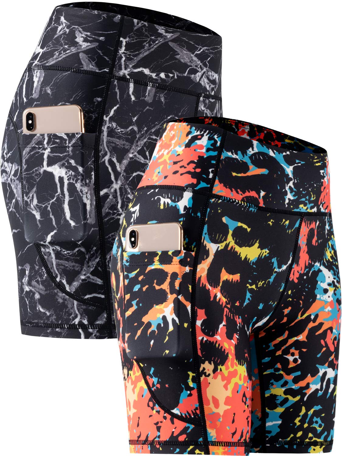 Cadmus Yoga-Shorts mit hoher Taille für Damen, 7,6 cm, 17,8 cm, 20,3 cm, nacktes Gefühl, Training, Laufen, Motorradfahrer