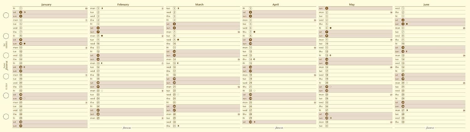 Filofax Pocket Year Planner Cotton Cr.(E) 2022, cream