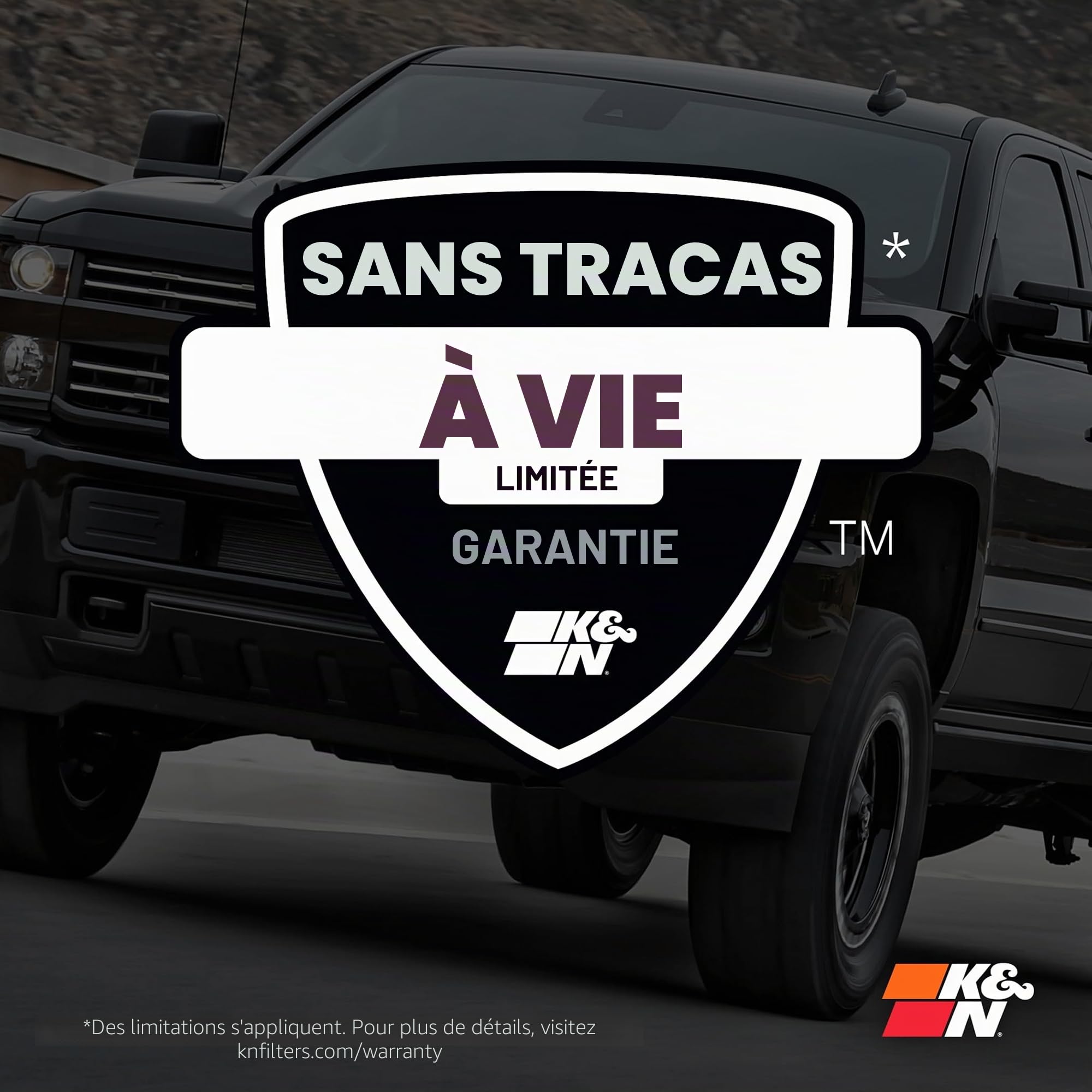 K&N Filtre à air de remplacement compatible avec Ford Ranger & Volkswagen Amarok 2.0/3.0 Diesel 2022- (33-3185)