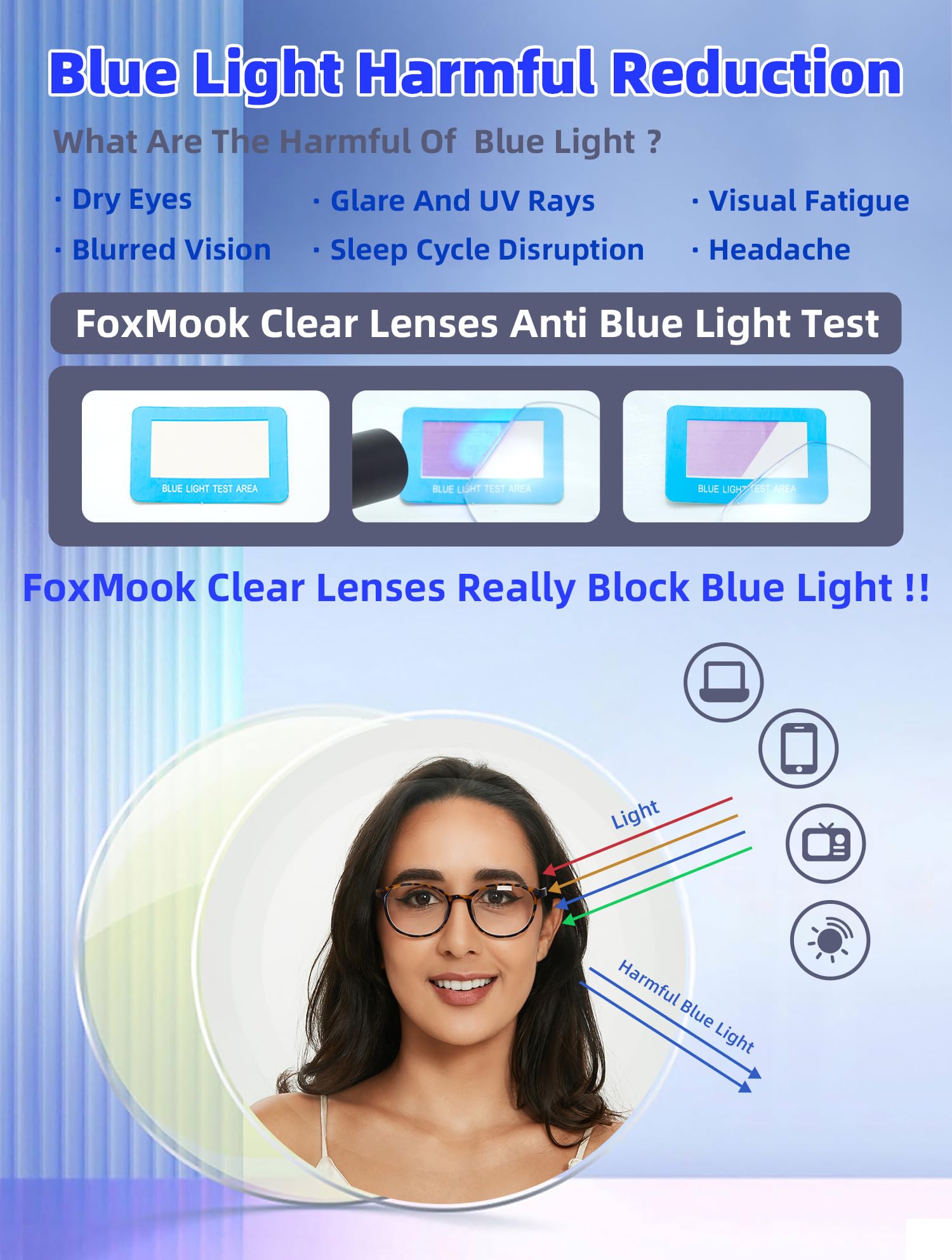 Occhiali con blocco della luce blu, montatura rotonda, lenti per computer, cerniera a molla, lenti premium per alleviare l'affaticamento degli occhi