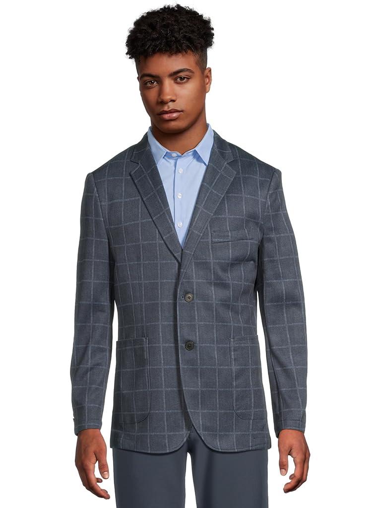 Blue Johnston & Murphy Unlined Plaid Blazer