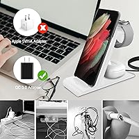 Vista 6 de Estación de carga inalámbrica para Samsung Cargador inalámbrico Galaxy S25 Ultra/S25/S24/S23/S22/S21/Note20/10/Fold7/Flip7 Galaxy Watch 7/6/5 Blanco