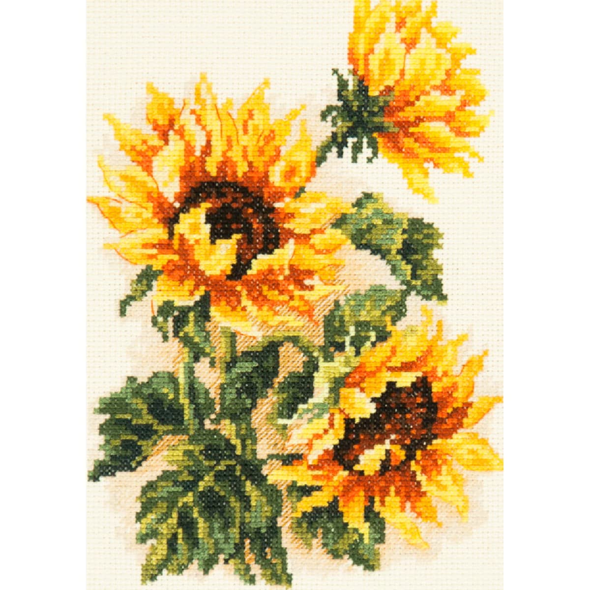 Magic Needle Zweigart Edition counted cross stitch kit ""Three Sunflowers"", 15x22