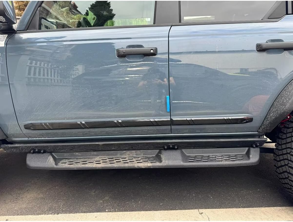 for Ford Bronco 2023 2024 2025 Body Side Molding Door Guard Cover Trims Carbon Fiber Pattern