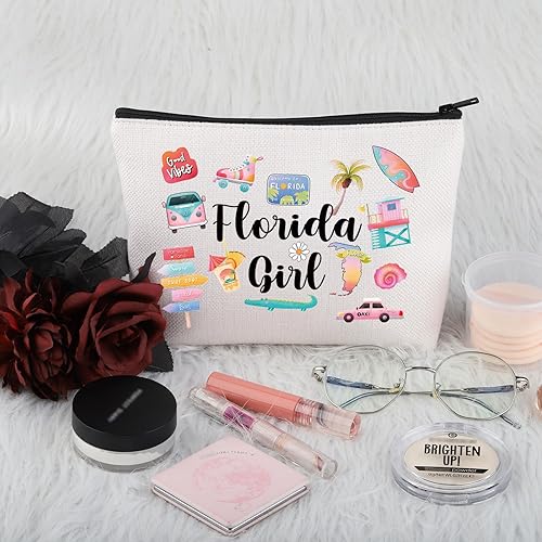 Miniatura 4 de PWHAOO Bolsa de maquillaje para el hogar de la Florida del regalo de Florida I Love Florida Cosmetic Bag Florida Lover Gift Florida Souvenir Gift,