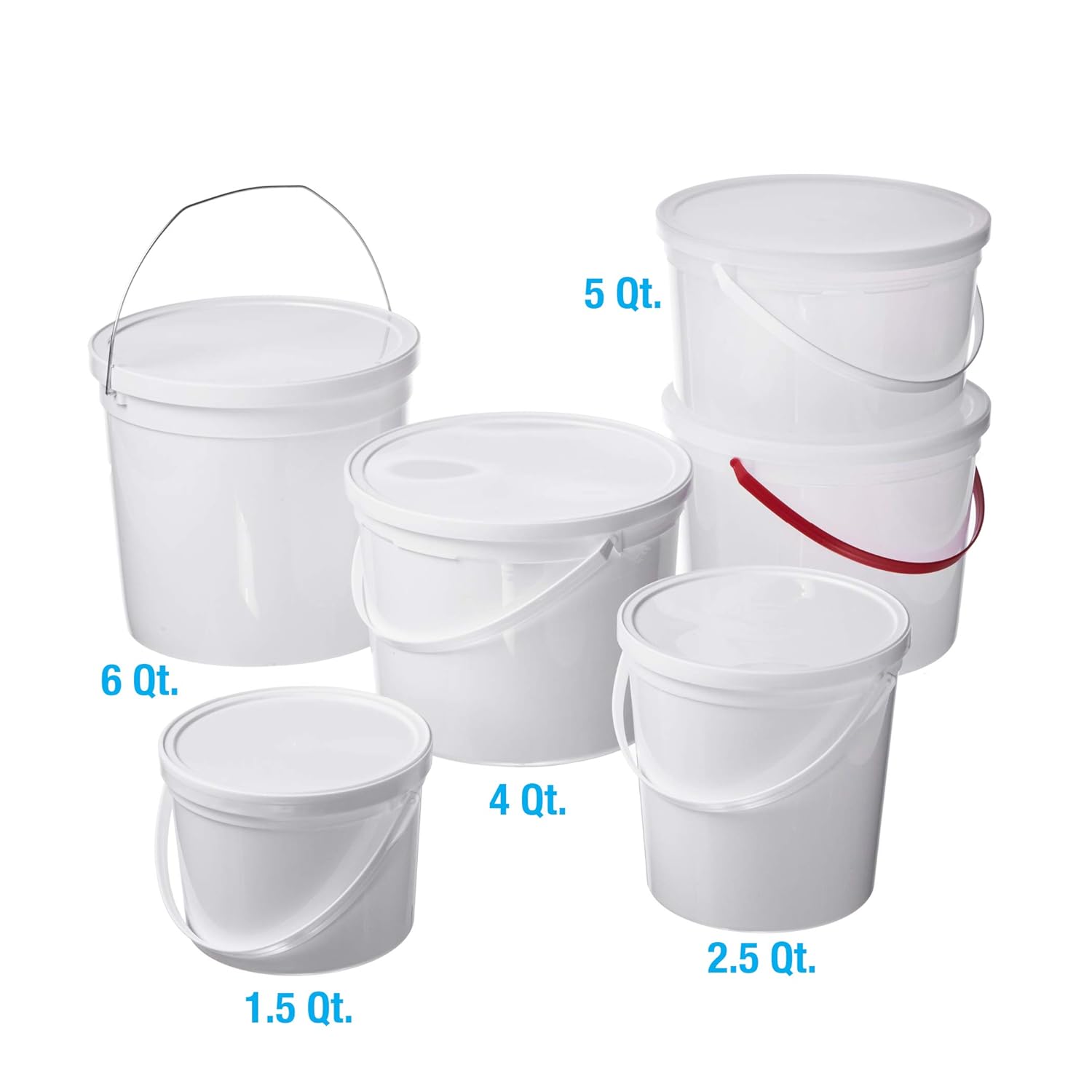 Consolidated Plastics 42584 Pail with Handle, Polypropylene, 2.5 Quart, White, 10 Piece