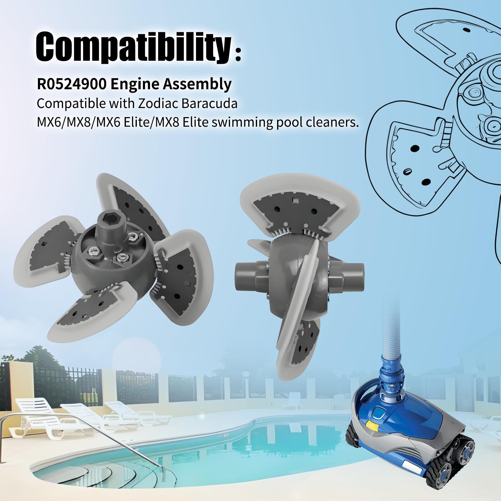 Buy Zodiac MX8/MX6 Engine Aembly Buy Zodiac MX8/MX6 Engine Aembly