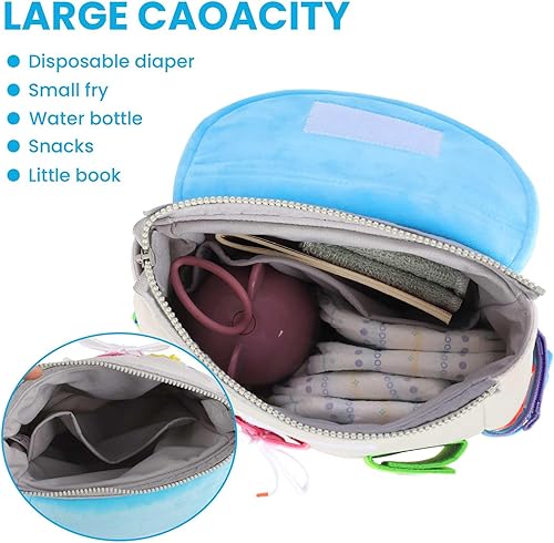 Miniatura 4 de Busy Board - Mochila para niños pequeños con hebillas y juguetes de actividades de aprendizaje, desarrolla habilidades motoras finas y habilidades