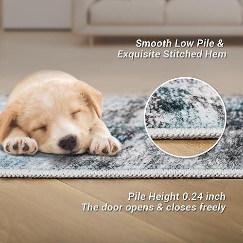 Miniatura 5 de Miukiki Alfombras de área de 8 x 10, moderno, abstracto, lavable para sala de estar, resistente a las manchas, no desprende pelo, con respaldo