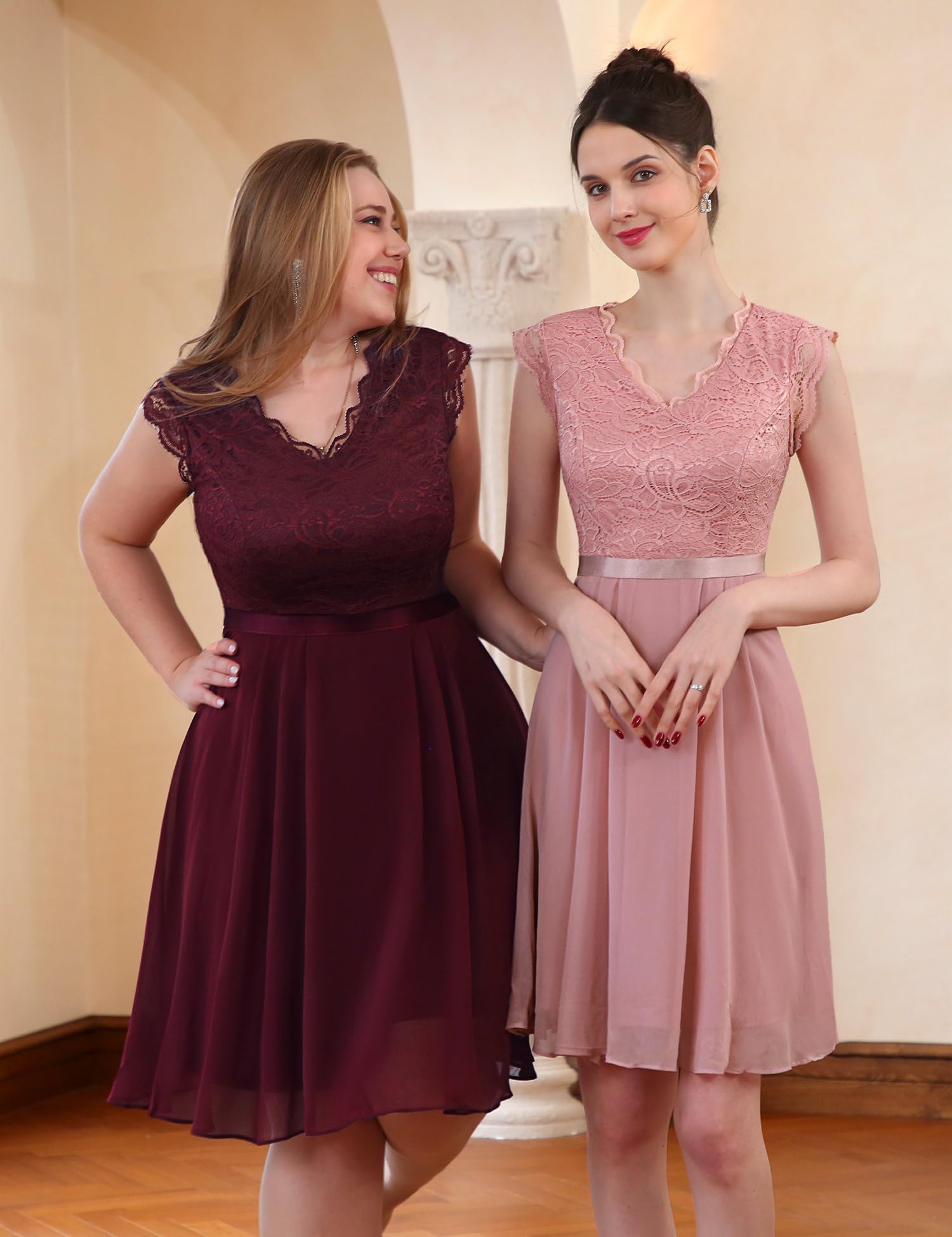 Dressystar Cocktailkleid Damen Hochzeitsgast Knielang Abendkleider Elegant für Hochzeit
