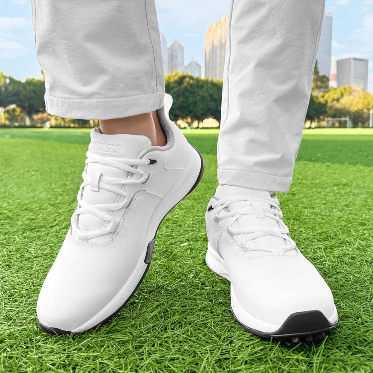 Zapatos De Golf De Cuero para Hombre Sin Clavos Clásicas
