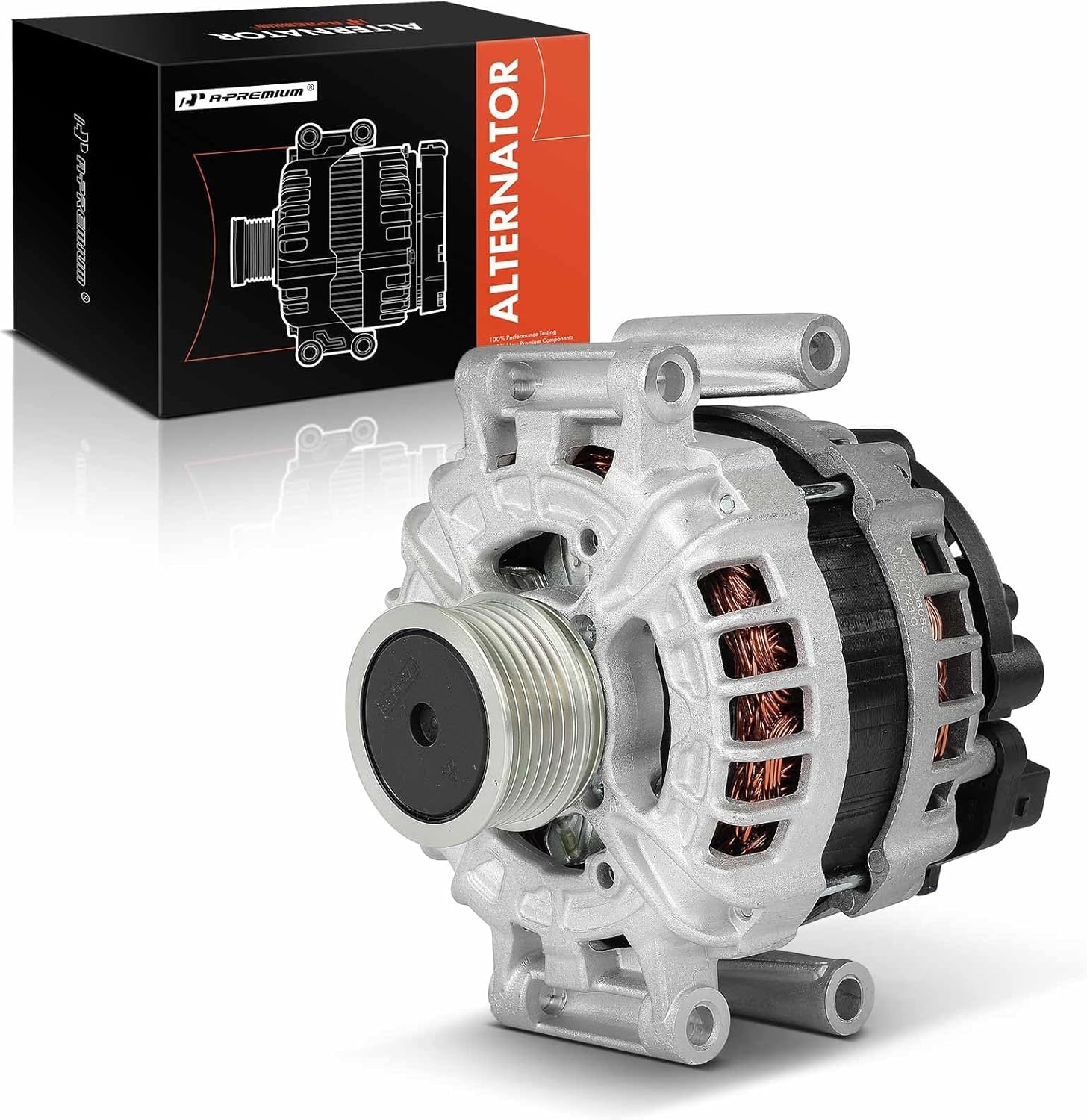 A-Premium Alternator Compatible with Volkswagen Jetta 2013-2017, Passat 2014-2017, Beetle 2013-2017, 1.8L 2.0L, 12V 140A 6-Groove Clutch Pulley Clockwise, Replace# 06J903023T, 06K903023