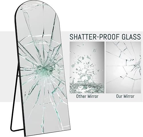 Miniatura 5 de Natsukage Espejo de suelo arqueado de longitud completa, grande, largo, montado en la pared, vestidor para baño/dormitorio/sala de estar, marco de