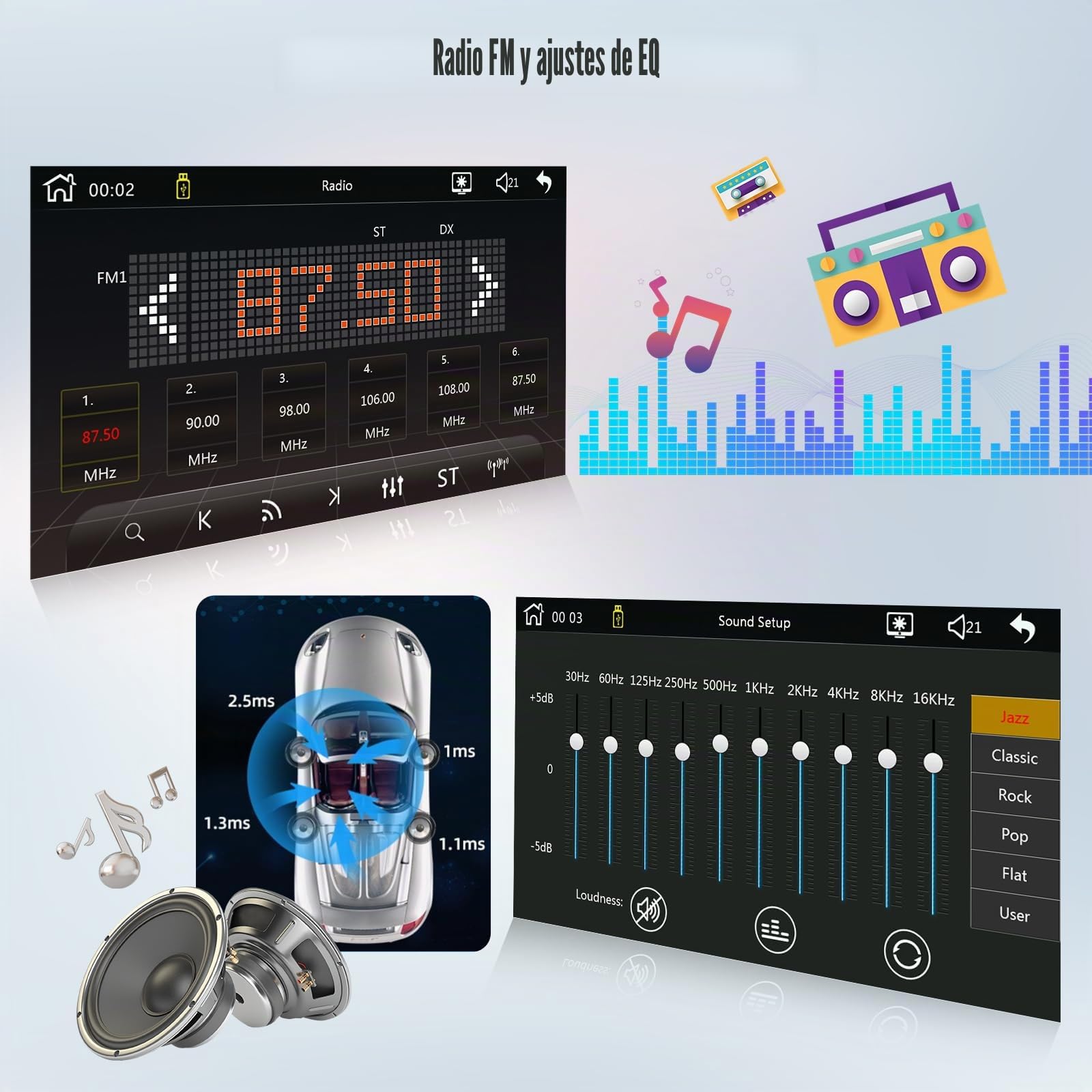 CAMECHO 1 DIN Carplay Bluetooth Radio 7 Pulgadas con Cámara Trasera, Pantalla Táctil HD Wired Android Auto Autoradio con FM EQ-Ton Control en el Volante USB Mirror Link