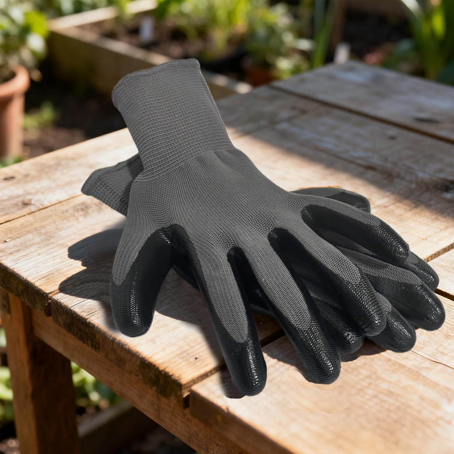 YOUKE OLA 120 Pair Gardening Gloves for Men Women, Breathable Rubber Coated Garden Gloves Working Gloves for Gardening, Construction Black 9/Large - Image 5
