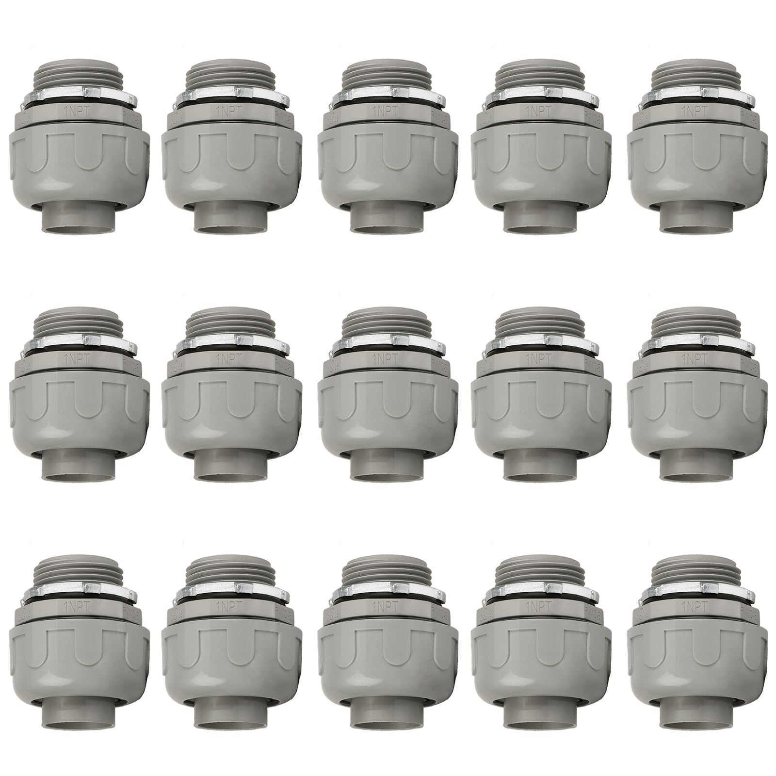 Conduit Connectors, 1 Inch, Straight, Grey, 5-Pack — Amazon image 9