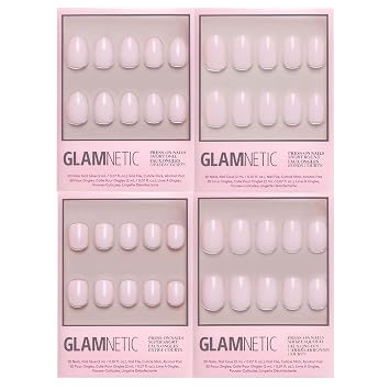 Glamnetic Press-On Nails Bundle - Sweetie Set, Soft Girl, Doll Cheeks & Pink Blush | 4 Milky Pink Fake Nails in Super Short, Squoval, Oval, Short Round | Durable, Salon-Quality Nail Kits