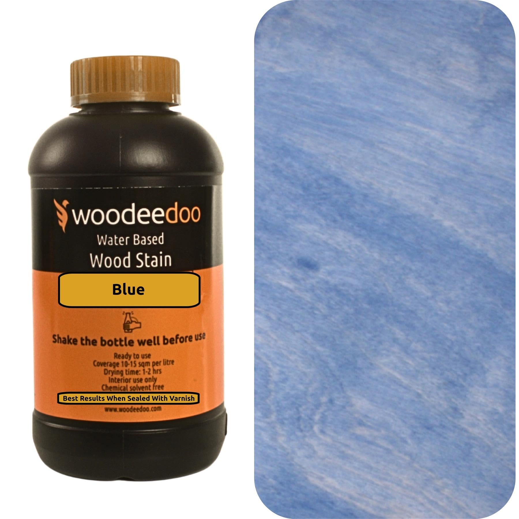Woodeedoo Blue Water Based Wood Stain | Wood Dye | Ready To Use | Environmentally Friendly | Solvent Free | Odour Free | 450 Ml |