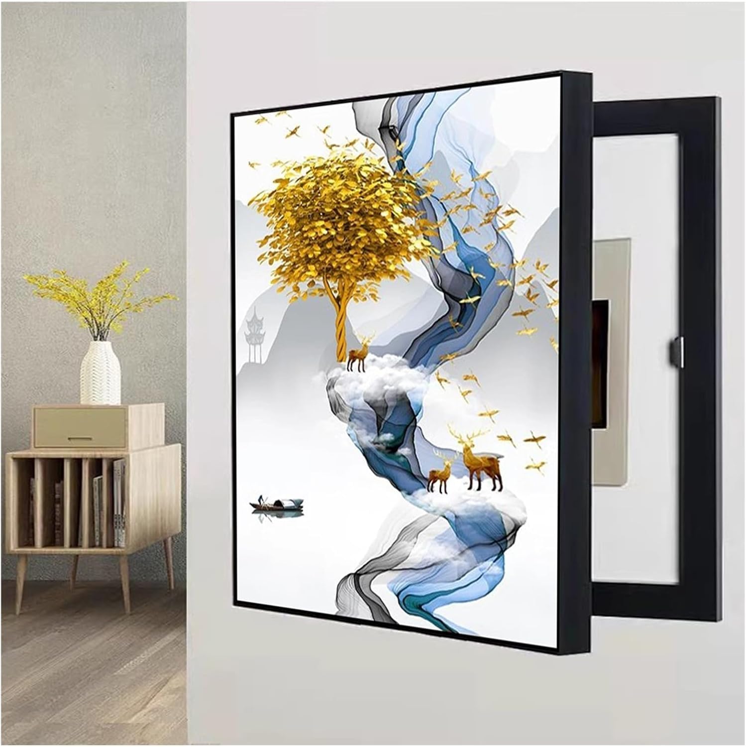 Copertura per scatola dei fusibili, decorazione murale per contatori elettrici, arte murale nascosta per la decorazione della stanza della casa, poster 60 x 70 cm
