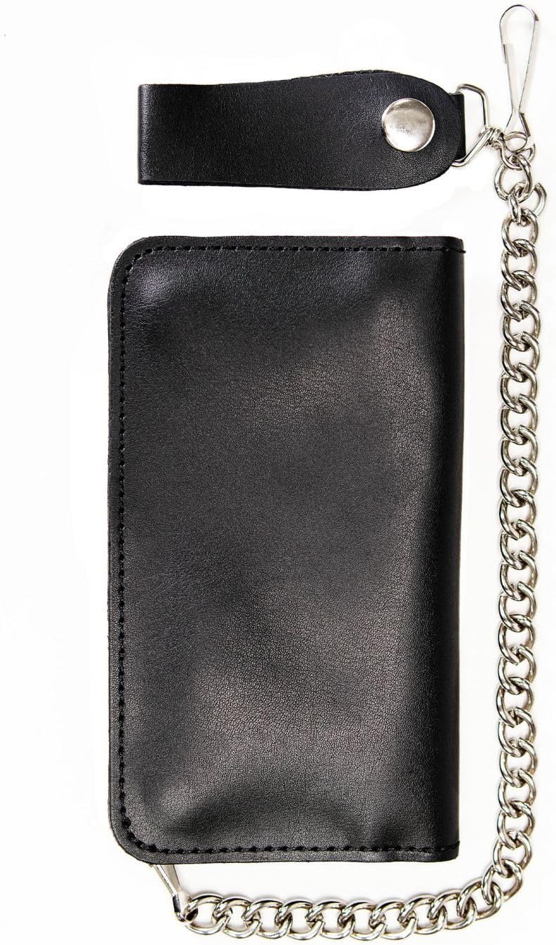Milwaukee Leather MLW7894 Men's 7" Leather Bi-Fold Biker Wallet w/Multiple Storage and Swivel Trigger Clip Anti-Theft Stainless Steel Chain - 7 Inch - Image 4