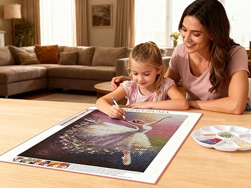 Miniatura 5 de NIHO-JIUMA Kit de pintura de diamantes bailarín de ballet, 5D para bricolaje, arte de diamantes para adultos y adolescentes, decoración del hogar