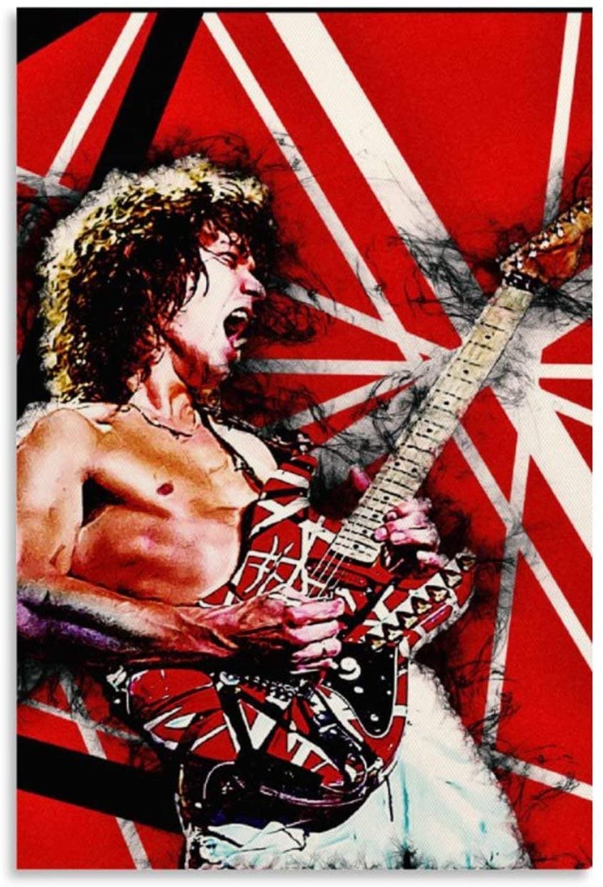 Posters Wall Art Canvas Eddie Van Halen, Guitarist for Office