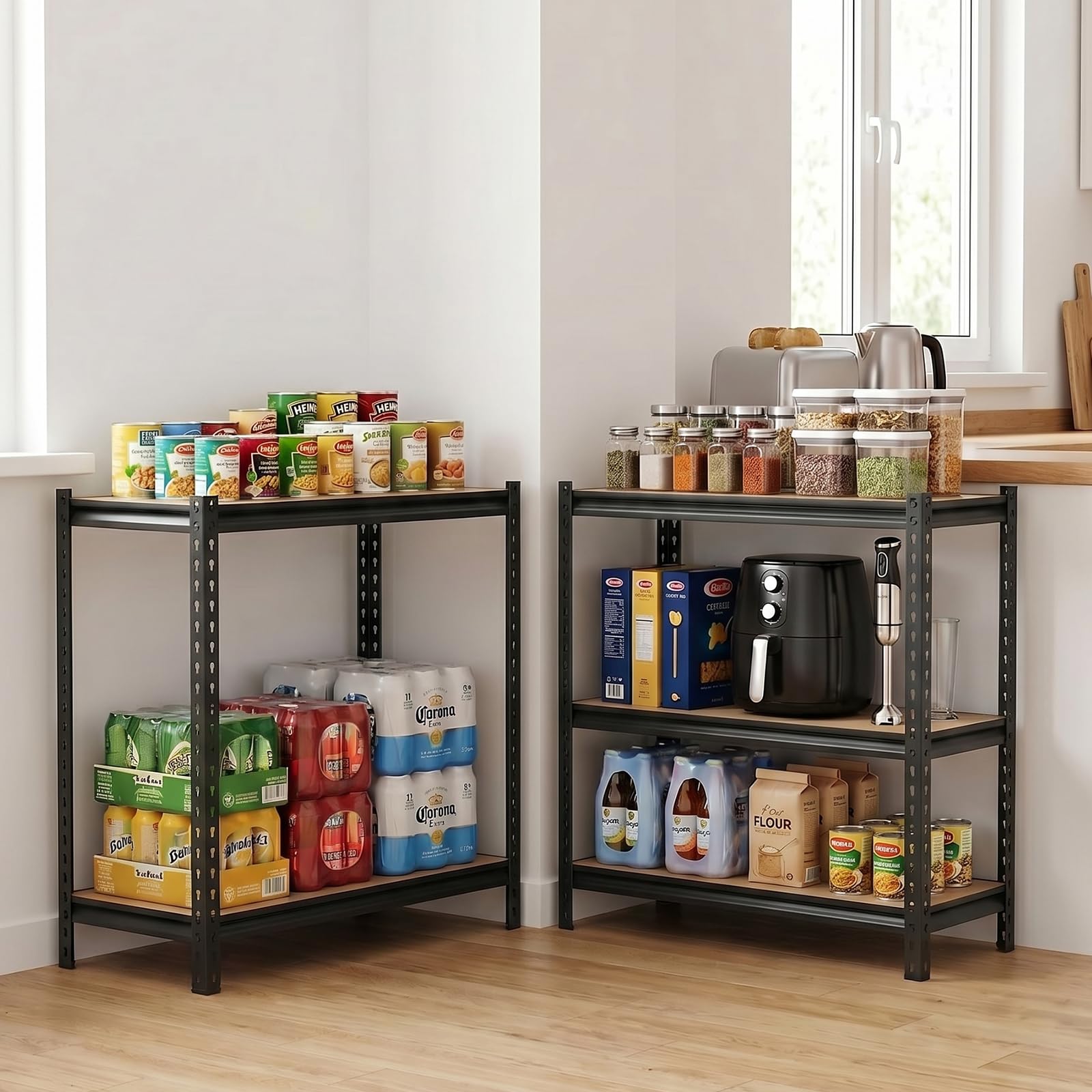 VEVOR Scaffale per Garage, Scaffale Metallico Portaoggetti, 5 Ripiani in MDF Regolabili, Capacità 1134 kg, Scaffalatura Multiuso, per Cucina, Dispensa, Cantina e Bagno, 102,5 cm Lx51,7 cm Px181,3 cm A