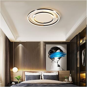 LED Chandeliers, Creative Led Ceiling Lights for Kitchen Bedroom Modern Gold Black Ceiling Lamp Fixtures Living Room Light Color D52blackR, Size Dimmablewithremote