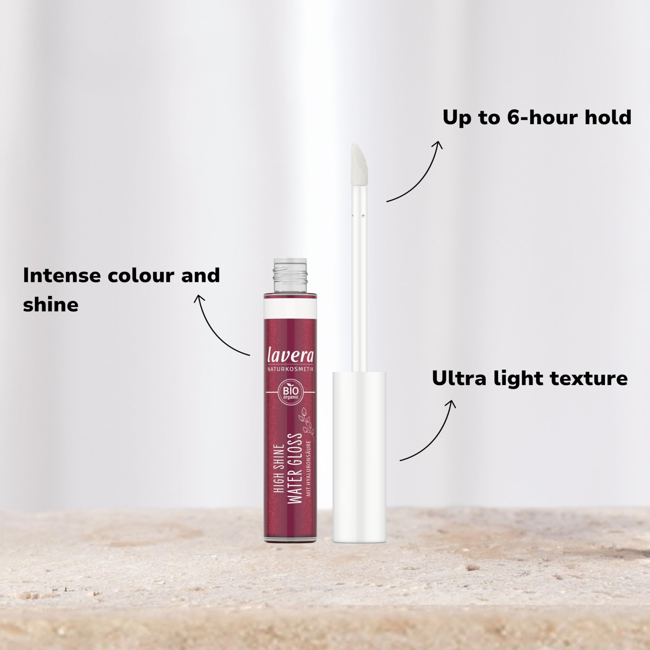 lavera High Shine Water Gloss -Raspberry 03, intense colour & shine, feather-light texture, up to 6h hold, vegan - Image 3