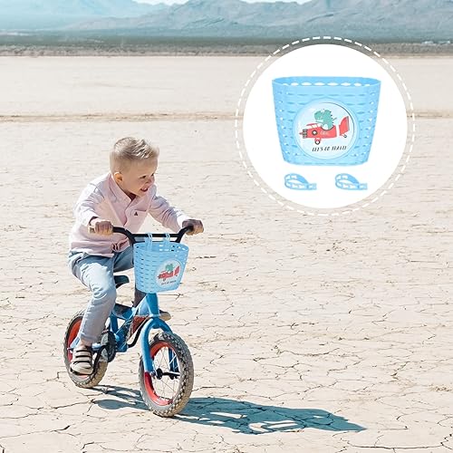 Miniatura 6 de INOOMP Cesta de bicicleta para niños, manillar delantero de plástico, cesta de elevación de bicicleta, fácil instalación, cesta de liberación rápida