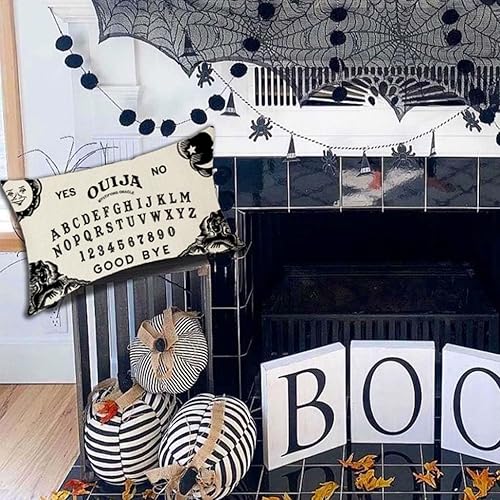 Miniatura 6 de PANDICORN Juego de 2 fundas de almohada de 12 x 20 pulgadas, diseño de ouija de Halloween, diseño de palma, mano mística, decoración al aire libre,